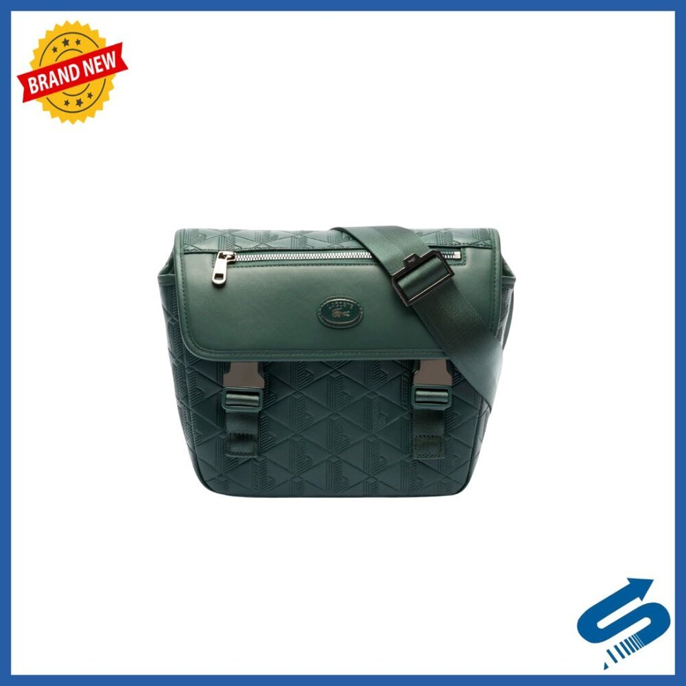 Small Leather Messenger Bag with Adjustable Strap, Zipped Pockets